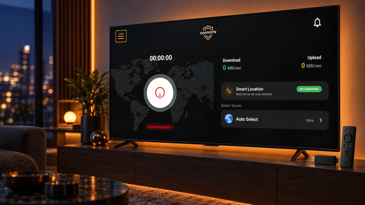 XCONN VPN app running on Firestick & Android TV